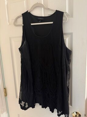 Lane Bryant Black Lace Overlay Tank